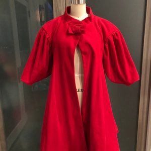 UNIQUE VINTAGE X BARBIE TEA LENGTH RED SWING COAT